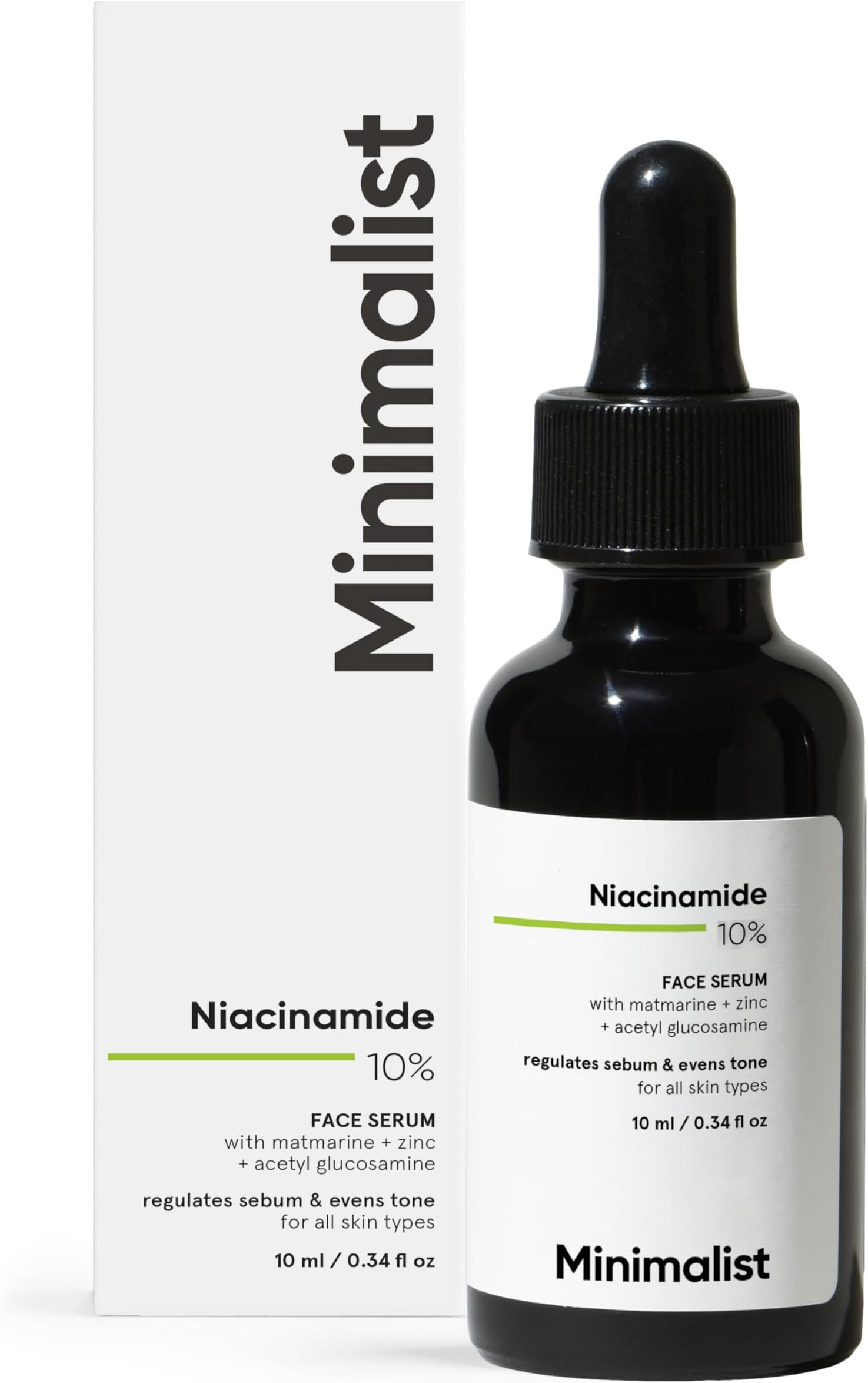 10% Niacinamide Serum with Zinc – Reduces Acne Marks, Controls Oil & Minimizes Pores | Vitamin B3 for Blemish-Free, Clear Skin | For Oily & Acne-Prone Skin (10 ml)