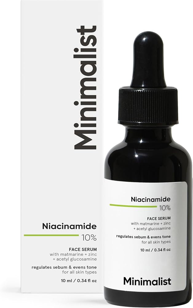 Minimalist 10% Niacinamide Serum with Zinc – Reduces Acne Marks, Controls Oil & Minimizes Pores | Vitamin B3 for Blemish-F...