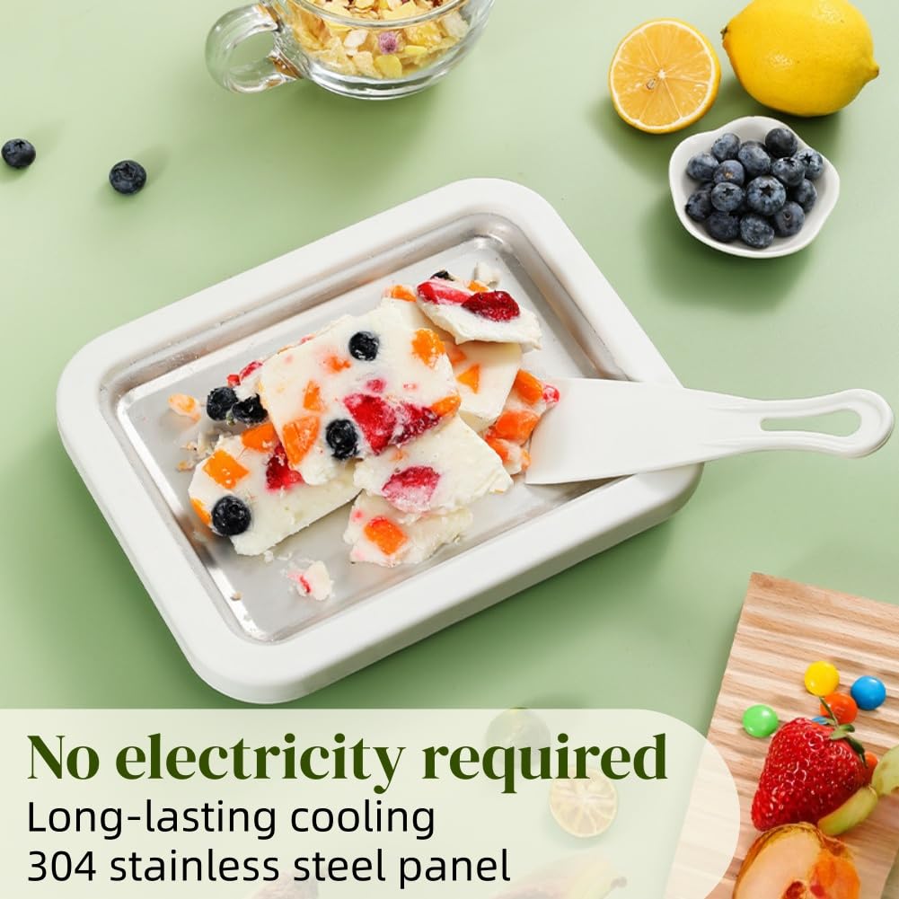 Eisplatte Eis Rolls,2pcs Eisplattes Eiss Rollss zum Eiss Machen DIY,Eisplattes zum Eiss Machen Eiscreme Roller Maker Pan,Gelato Rollmaschine für Kinder Familie,Ice Cream Rolls Maker Eisplattes