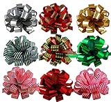 Assorted Large Christmas Pull Bows for Gifts, Wreaths, Garlands - 8