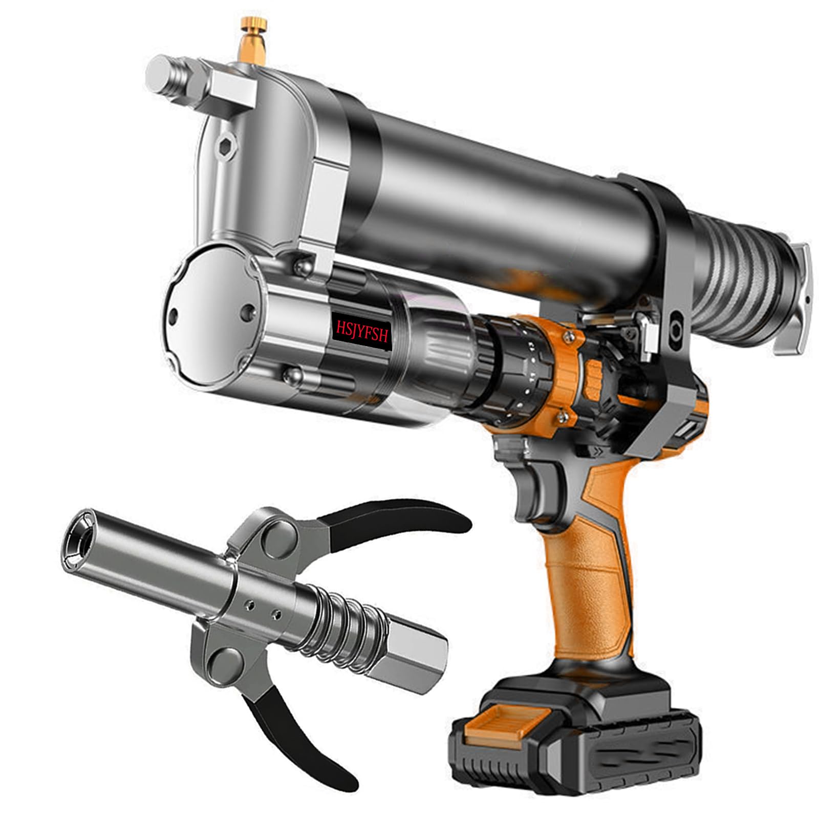 Adaptador de pistola de grasa, convierte herramienta neumática, taladros inalámbricos y controladores de impacto en pistola de grasa eléctrica, cabezal de pistola de conversión universal con acoplador