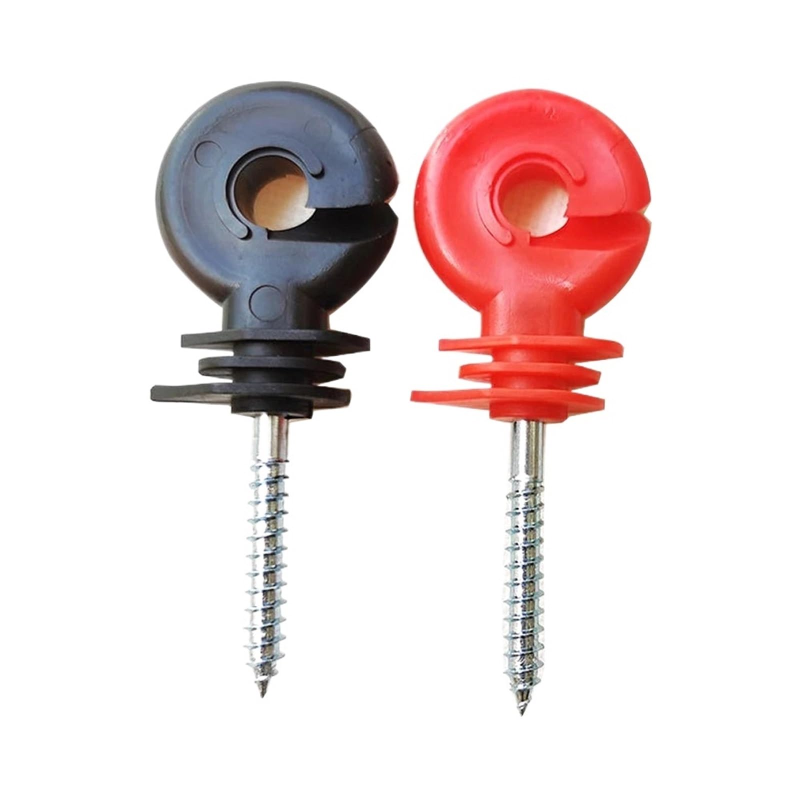 Anillo Aislador Aisladores Aislador de cerca eléctrica, anillo atornillado, poste madera, aislante, suministros jardín, herramientas, 100 Uds(Red)