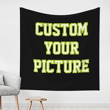 JINJUREN Custom Tapestry Upload Images Banners and Signs Customize For Bedroom 59 * 59 inch Square