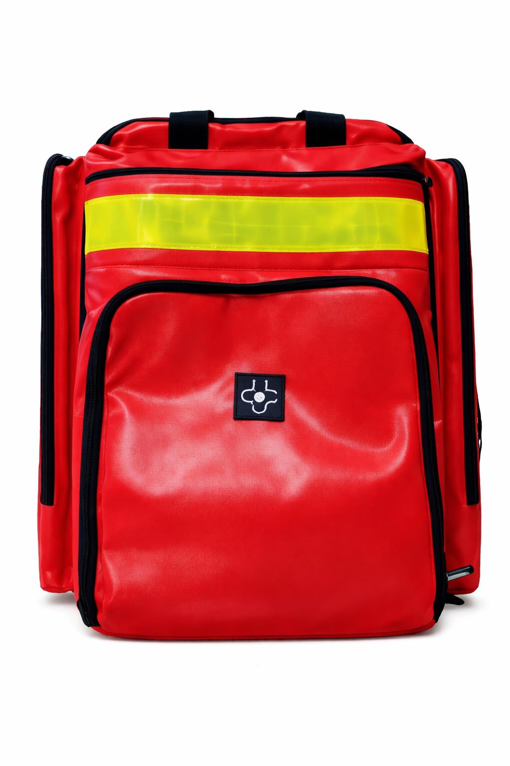 Sac à Dos d'Urgence Médical Professionnel DevaSafe – Sac de Secours Étanche PVC 500D Rouge avec Pochettes Modulables, Bandes Réfléchissantes et Grande Capacité – Idéal Pompiers, Ambulanciers, Premiers