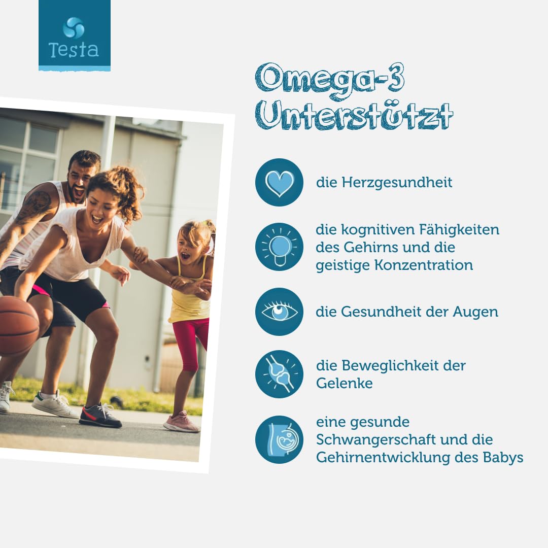 Omega 3 Vegan Algenöl – Hochdosiert 300mg DHA + 150mg EPA pro Kapsel - Nur 1 Kapsel pro Tag - Pflanzliches Omega 3 aus Algenöl - 60 Kapseln