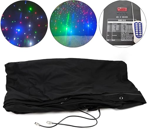 Miniatura 4 de DYRABREST Telón de fondo LED azul y blanco de 10 x 6.5 pies, material de terciopelo, control DMX512