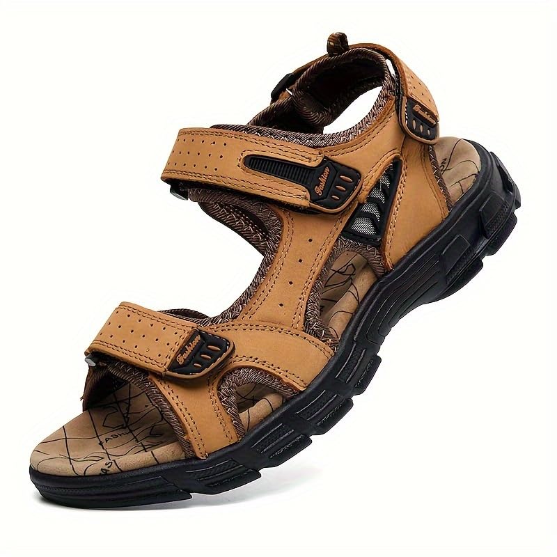Men's Breathable Leather Sandals Non-Slip Rubber Sole, Open Toe Design for Outdoor, Casual, and Hiking4