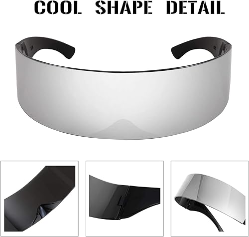 Miniatura 5 de FEISEDY Gafas de sol con visera cibernética futurista de los años 80 para hombres y mujeres, estilo punk, Cosplay B2740