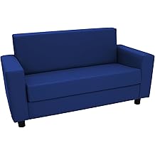 Factory Direct Partners SoftScape Inspired Playtime Classic Reading Sofa, Children's Commercial-Grade Upholstered Furniture for Home, Daycare, Preschool, Library; Comfy Modern Design - Blue, 14473-BL