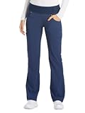 Cherokee Scrubs for Women Mid Rise Straight Leg Scrub Pants For Women Pull-on Bottoms with 6 Pockets & 360° Stretch - CK002