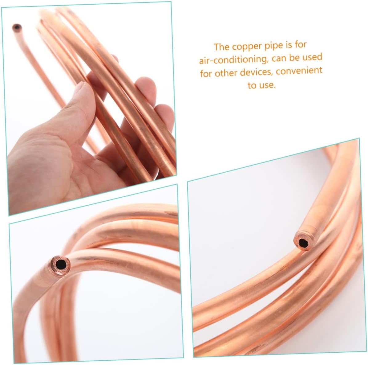6pcs Soft Copper Tubing for Air Conditioning and Refrigeration and Flexible Copper Coil for Home and Commercial Use