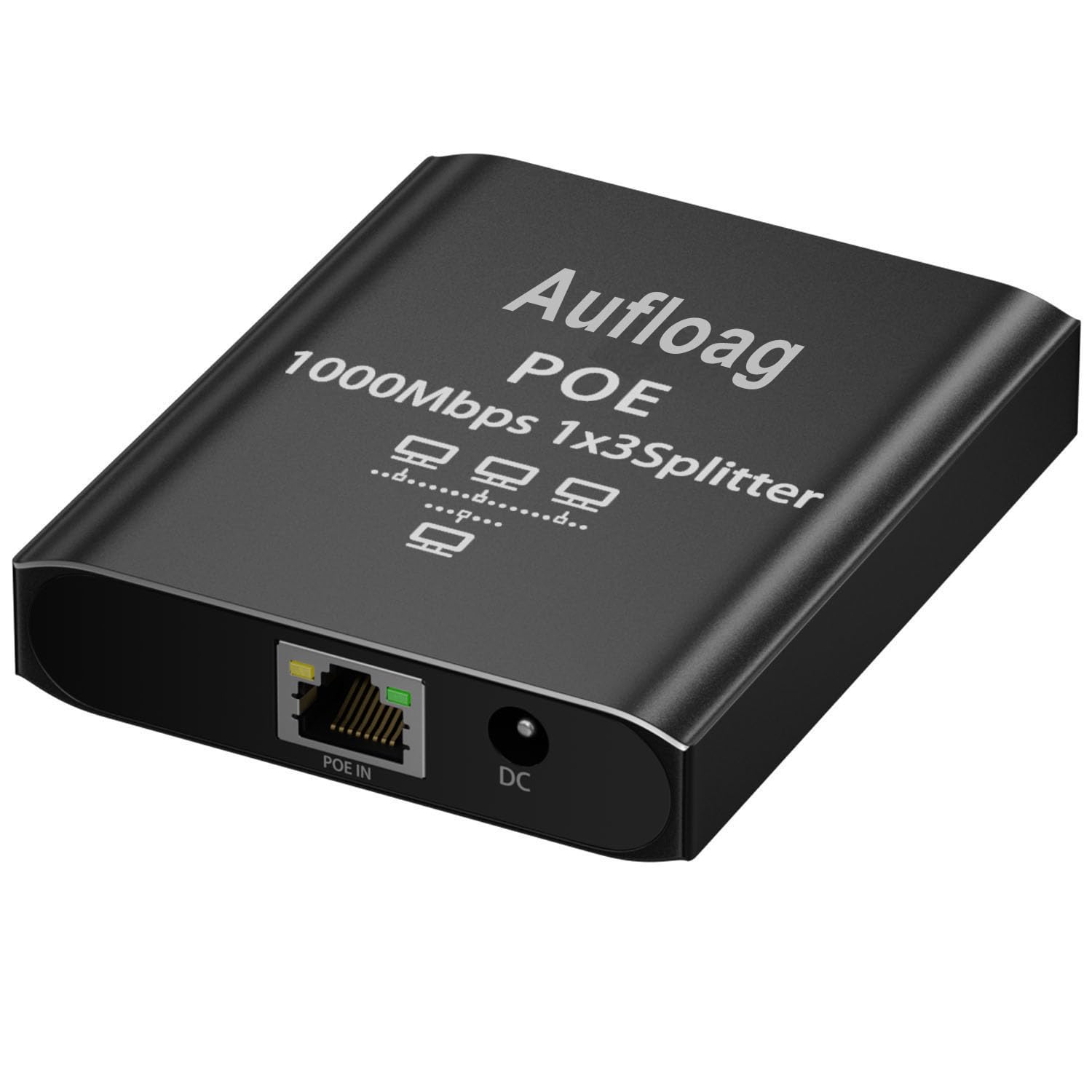 Répartiteur Ethernet Gigabit PoE, multiplicateur de ports RJ45 1000 Mbps, alimentation USB-C, commutateur réseau pour Cat5/6/7/8 (répartiteur Ethernet Gigabit PoE 4 ports)