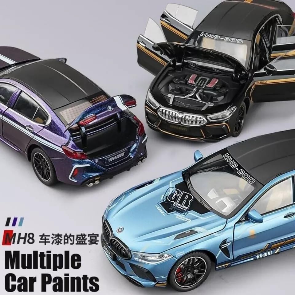 Image of Invite Enterprise Compatible with 1 /24 B-M-W M8 Toy Car, Alloy Diecast Race Collectible Pull Back Model Car with Sound and Light Toy Vehicle for Boys Gift [Multicolor]