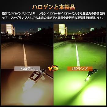 レモンイエロー Amazon | Catland LED フォグランプ HB4 レモンイエロー 9006
