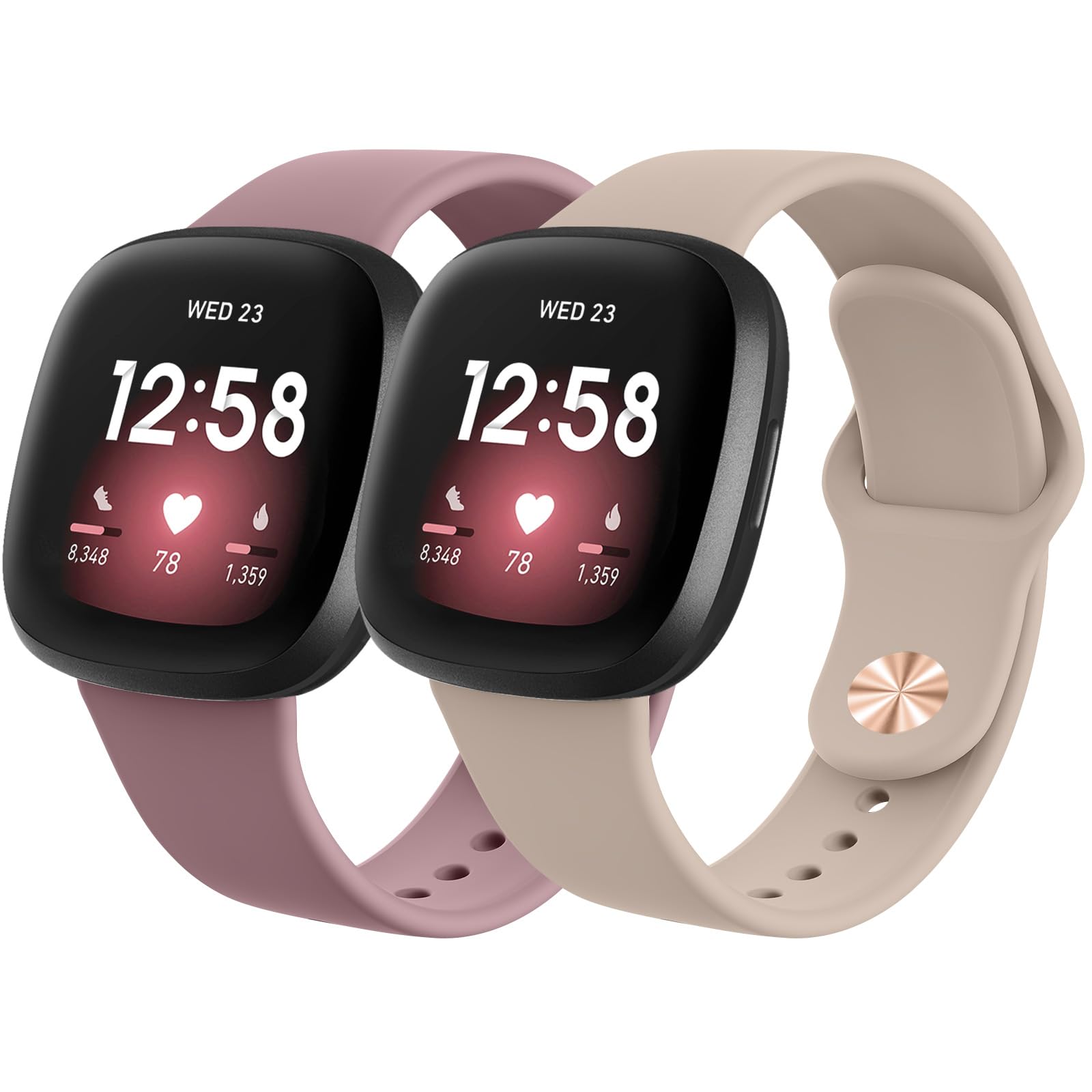 【2パック】 ベルト コンパチブル Fitbit Versa3 ベルト Fitbit Sense バンド Fitbit Versa4 バンド, 交換ベルト シリコン交換バンド 柔らかい センス2 ベルト (2パック 05)