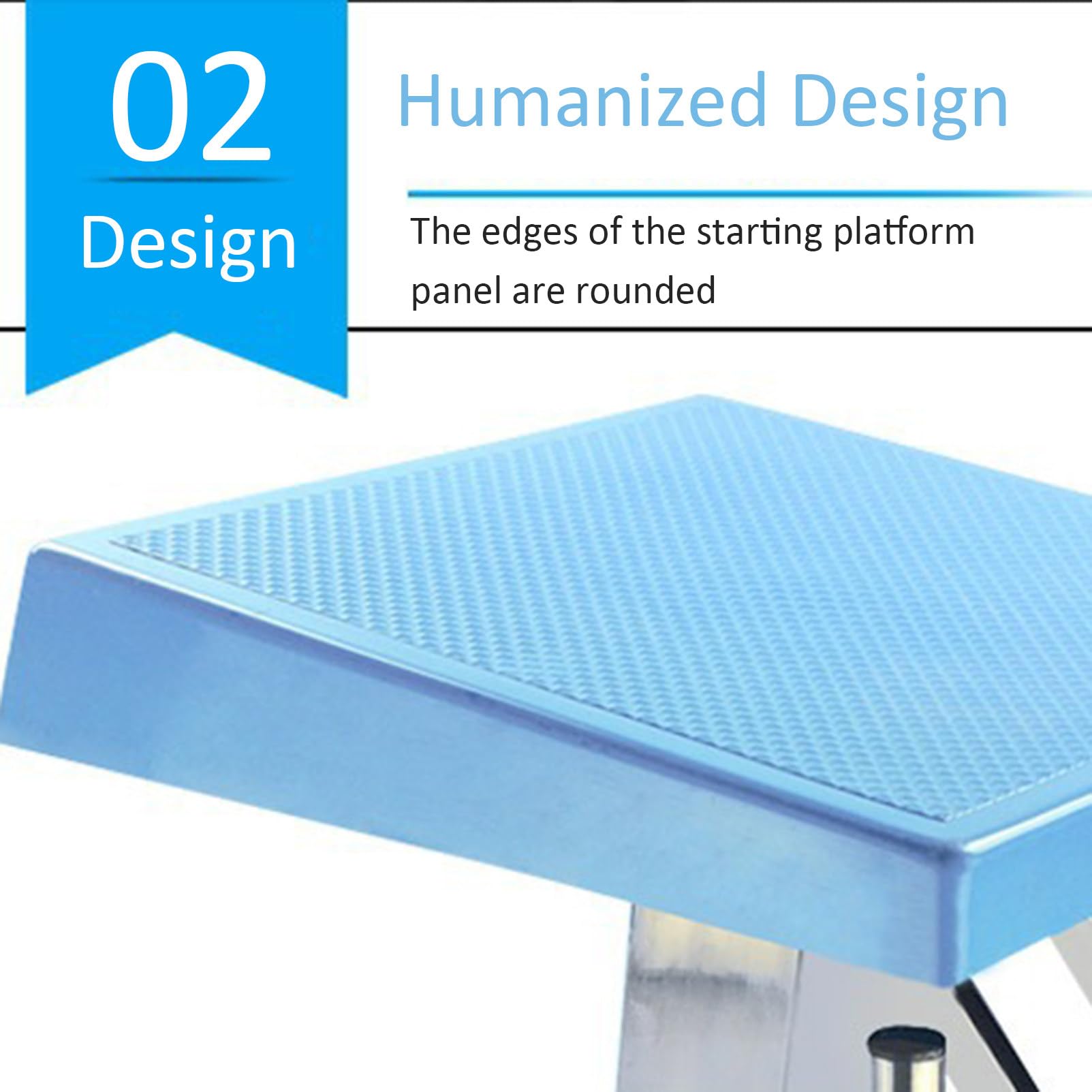 Piattaforma subacquea, base in acciaio inox con superficie antiscivolo per uso competitivo, design inclinato per prestazioni migliorate