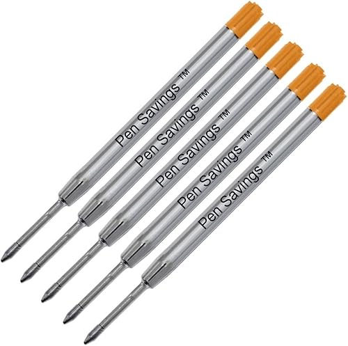 Miniatura 7 de Pen Savings - Paquete de 5 repuestos para bolígrafos compatibles con bolígrafos Parker, punta media (paquete a granel) (rosa)