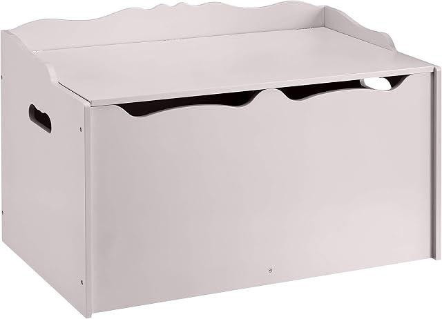 Amazon Basics  Wooden Toy Box, Grey