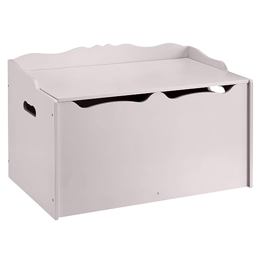 Amazon Basics Caja de Juguetes de Madera, Color Gris, 76.2 x 45.7 x 48.3 cm