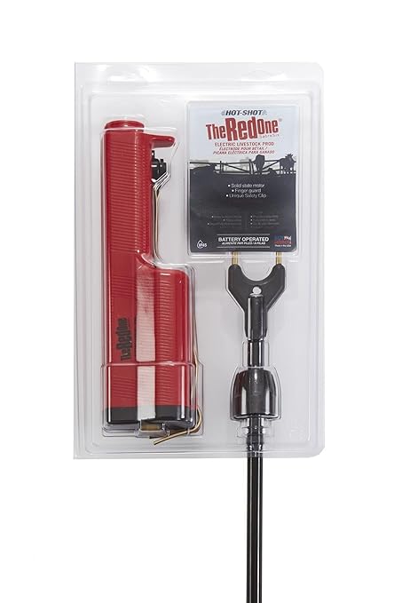 Hot Shot® Sabre-Six The Red One | Battery Operated Livestock Handling Prod | Made in USA (42 Inch Flexible Shaft)