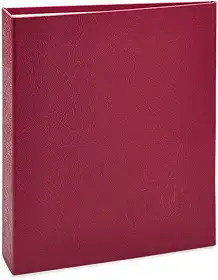 Álbum de fotos Ical, encadernação tradicional, para 200 fotos 10x15cm - envelope plástico transparente - linha Cores - modelo vermelho texturizado - 166
