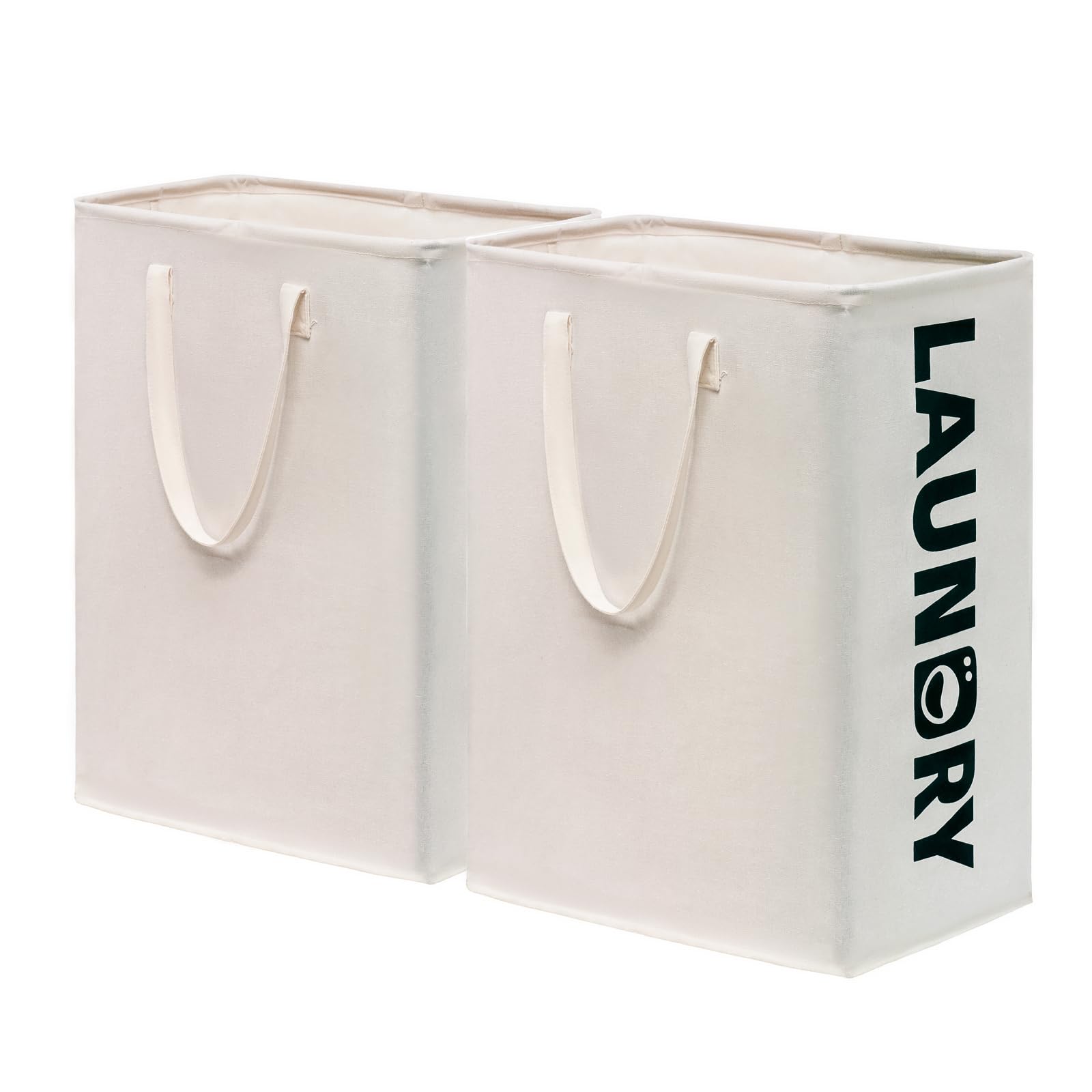 TIMEYARD Wäschekorb, Wäschesammler, Aufbewahrungskorb, Laundry Baskets, Wäschekörbe Groß, Wäschekorb Faltbar für Badzimmer, 75L, Weiß