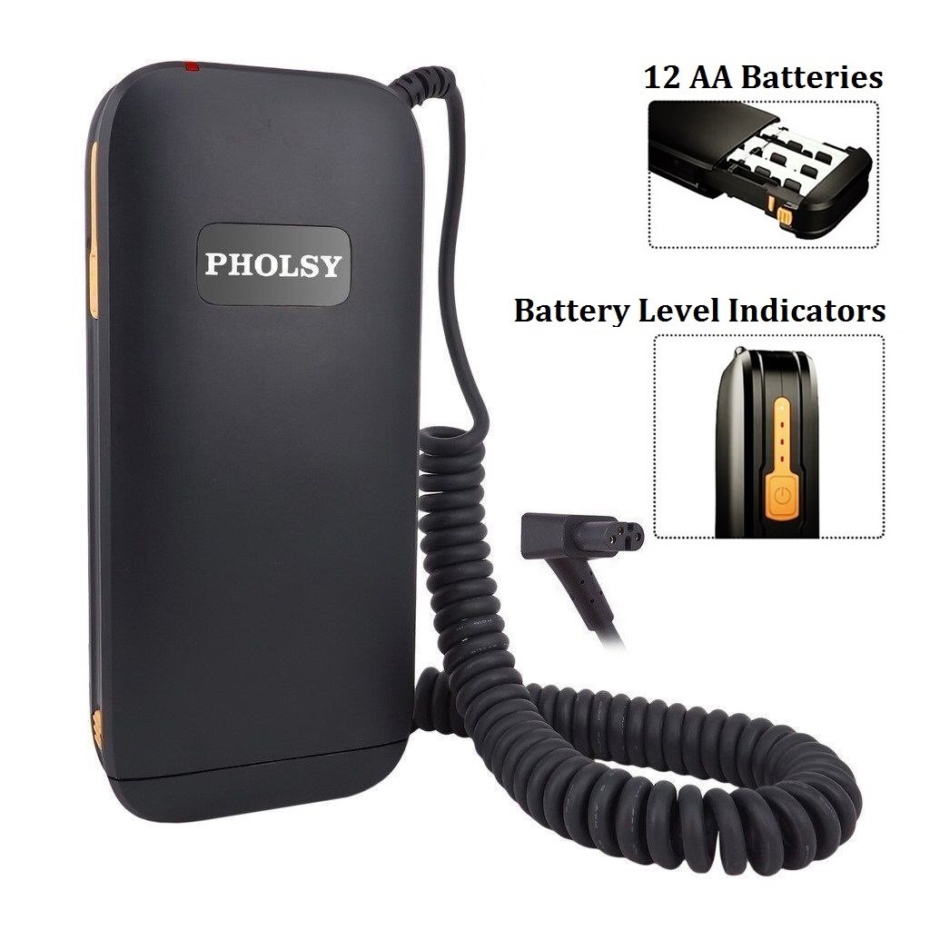 PHOLSY Fotocamera Flash Batteria Esterna Pacco Speedlite della batteria per Sony HVL-F60M, HVL-F58AM, HVL-F56AM. Rimpiazzare Sony FA-EB1AM, FA-EB1 (12 batterie AA)