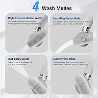 Vista 3 de 4 Modes Multifunctional Kitchen & Bathroom Water Filter for Sink Faucet with 2pcs Replacement Filters - 99.9% Chlorine Removal - Skin Hydration in 2