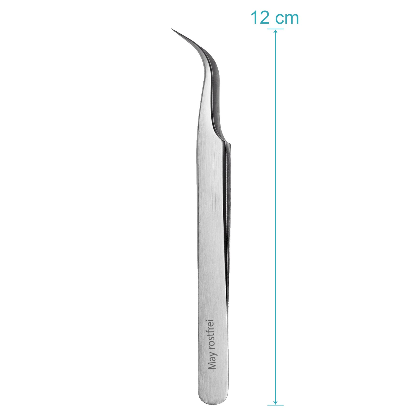 Set di pinzette industriali e tecniche, diritte e curve, in acciaio inox, 7 pezzi, con custodia