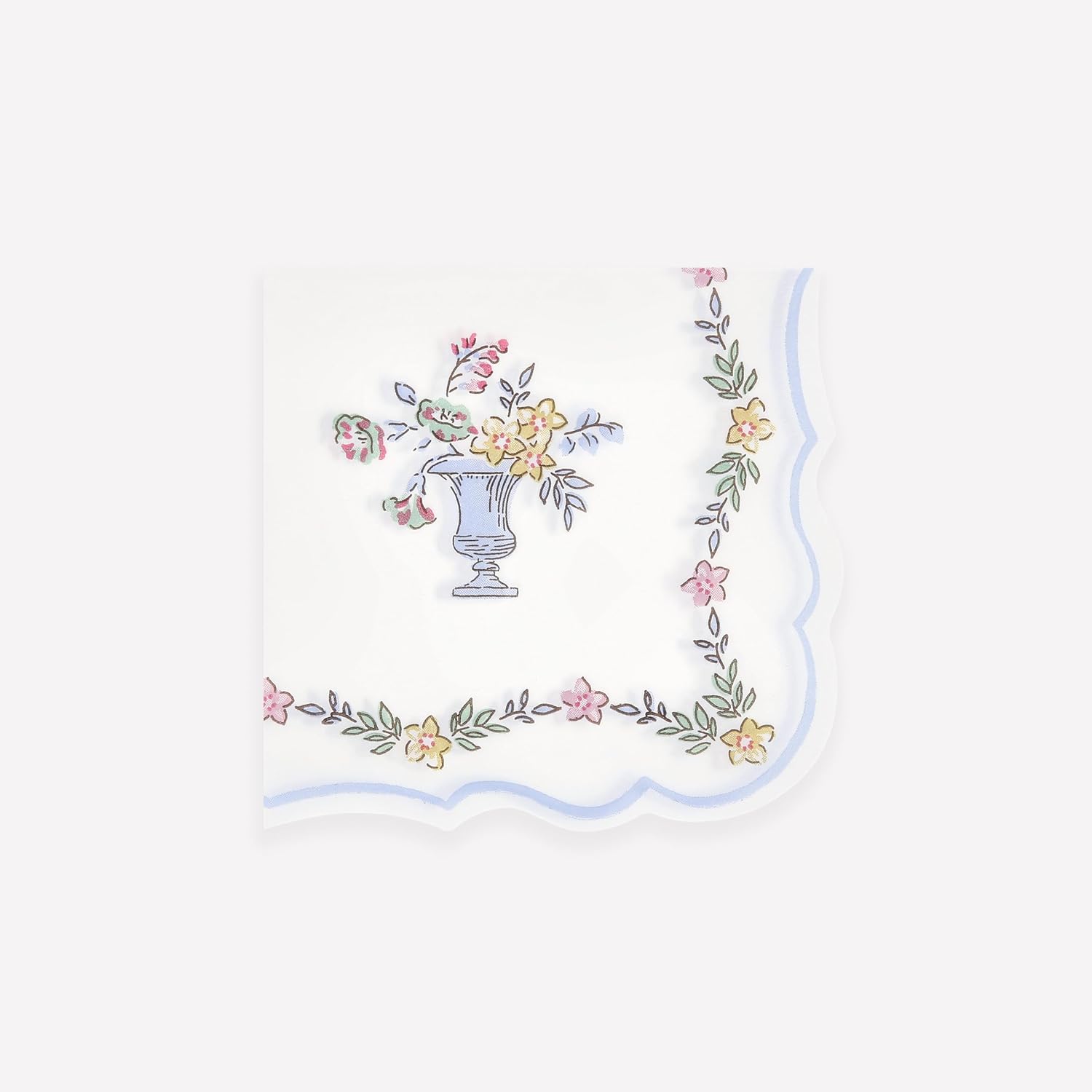 Meri Meri Vintage Floral Napkins (Pack of 16), Thick & Absorbent 3-Ply Paper, Floral Paper Napkins, Scalloped Edge, Disposable image 4