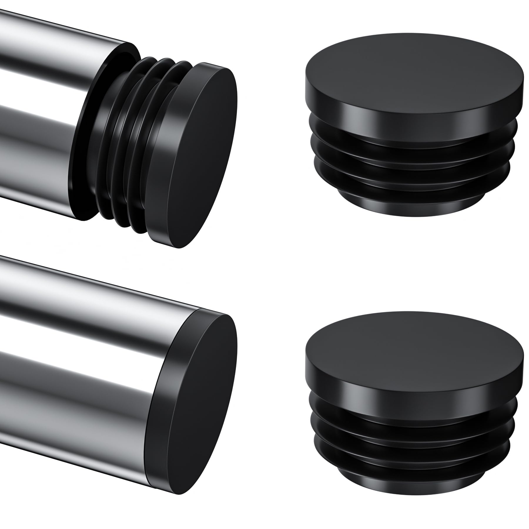 Buy 28 PCS Black Round Tube Plastic Plugs End Caps (32mm) Online at