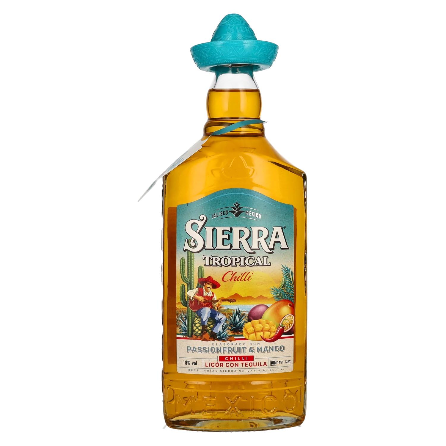 Sierra Tequila Tropical Chilli (1 x 700 ml) – Fruchtiger Likör mit Sierra Tequila Blanco – Shot mit Mango, Maracuja & Chili – mit 100 % natürlichen Aromen – 18 % Alk.