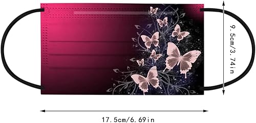 Miniatura 4 de 50 máscaras desechables para mujeres, diseño de mariposas sólidas, para adultos, para el cuidado de la piel, pasamontañas, cubrebocas de diseñador