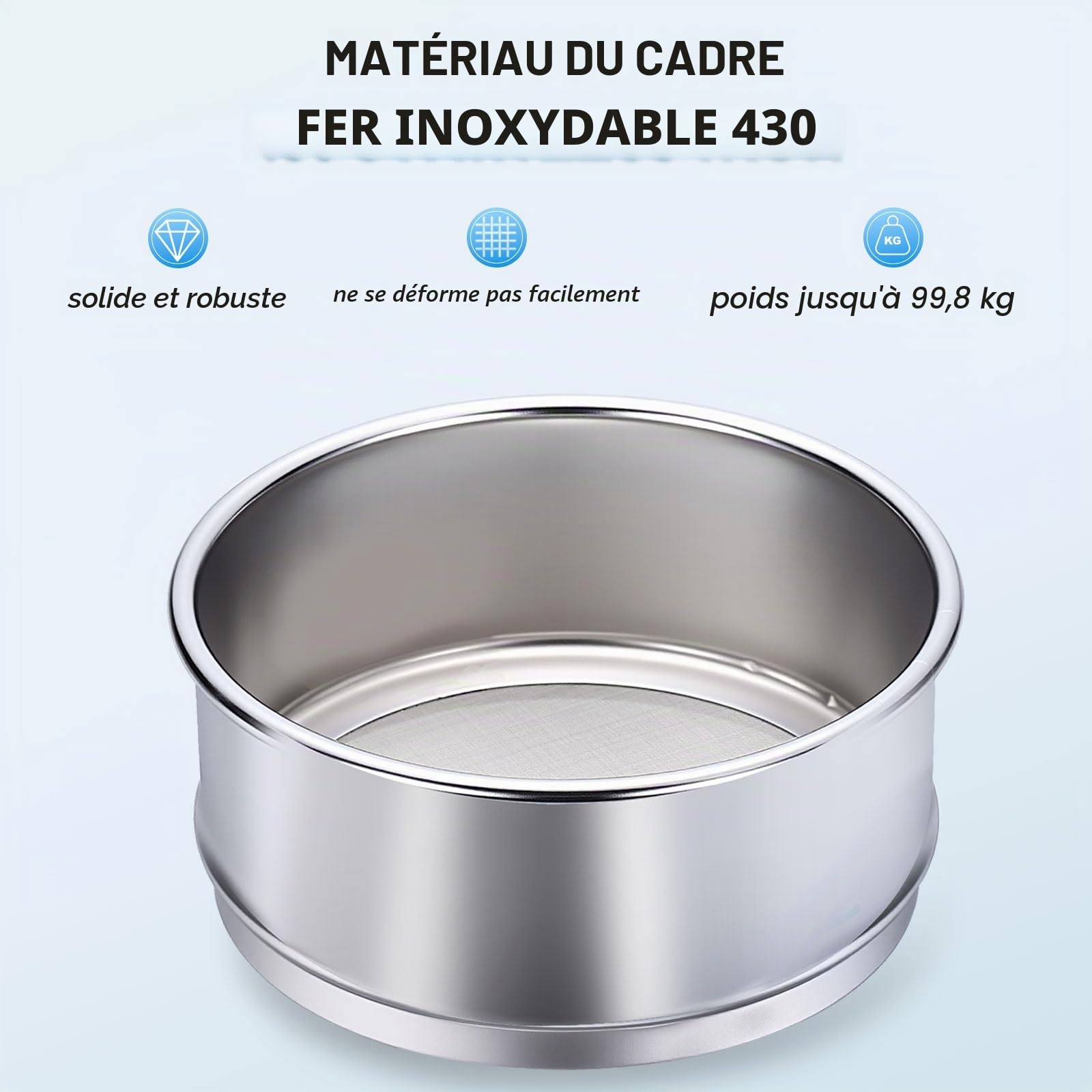 PATIKIL 80 Mesh (0.2mm) Tamis De, 3.9" (10cm) Diamètre Écran De Tamisage 304 Toile Métallique En Acier Inoxydable Tamis À Maille Fine Pour Tamisage Tamis À Sol Écrans De Tamisage