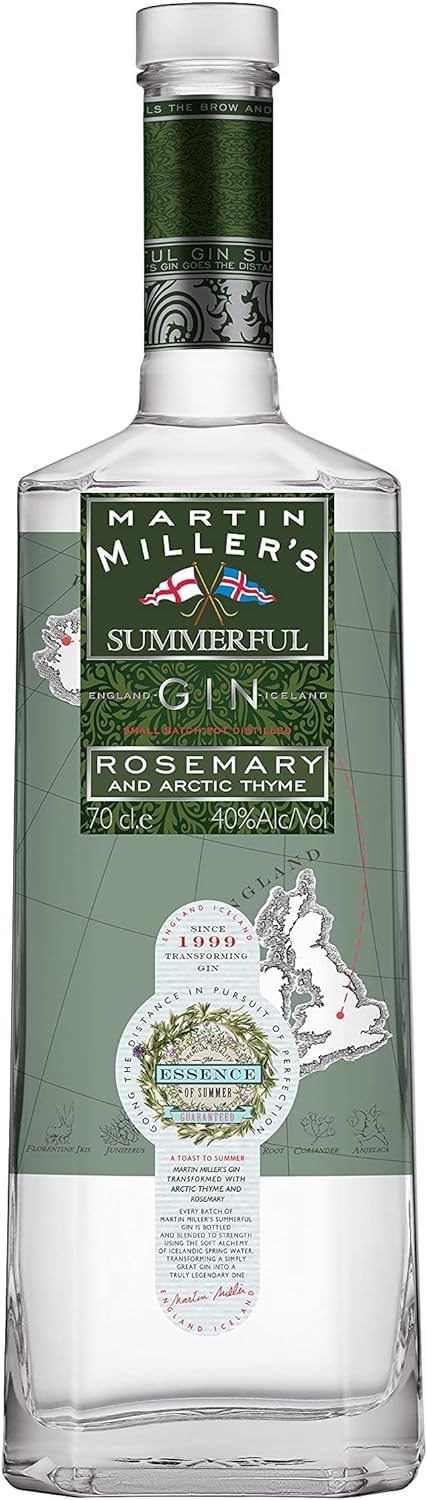 Martin Miller's Summerful Gin - Estuche de Regalo | Ginebra 700 ml + Miniatura | Edición Especial con Botánicos de Primavera y Verano, Refrescante y Aromática, Para Gin Tonic y Cócteles