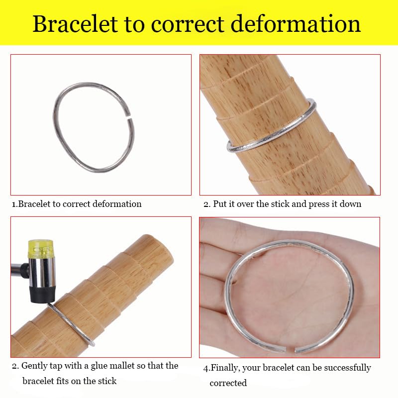 DOGNNAK Jewelry Making Tool, Bangle Mandrel + Hammer, Jewelry Tool, 0.65kg, Defult Color