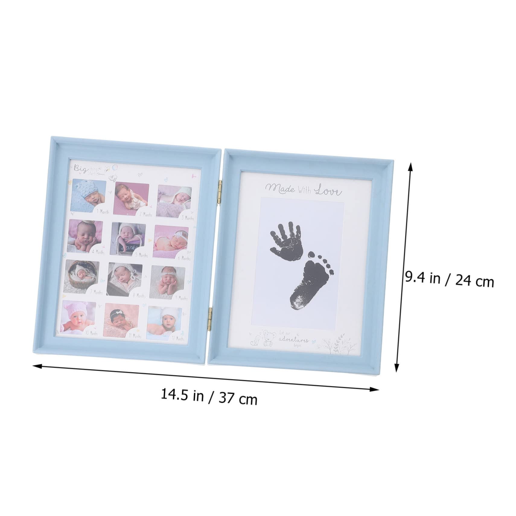 Hohopeti Baby Footprint Photo Frame Newborn Handprint Picture Holder Boys Baby Growth Memory Frame Desktop Photo Ornament