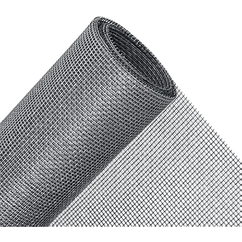 MAGZO Fly Screens for Windows 120 X 250 cm, Window Screen Mesh Replacement Cuttable Washable and Anti-Scratch, Grey Cover