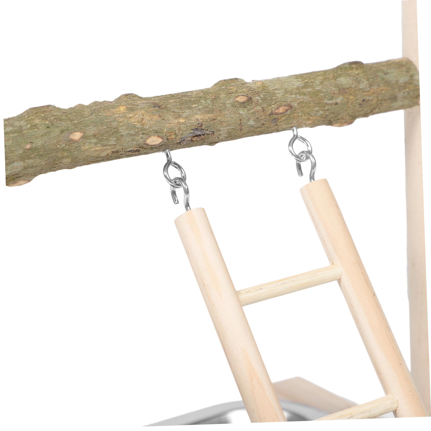 HANABASS de Juego para Loros de Madera de Flores, Soporte Plataforma Estable, Escalera Interactiva, Base Sólida para Entrenamiento y Entretenimiento de Pájaros Pequeños