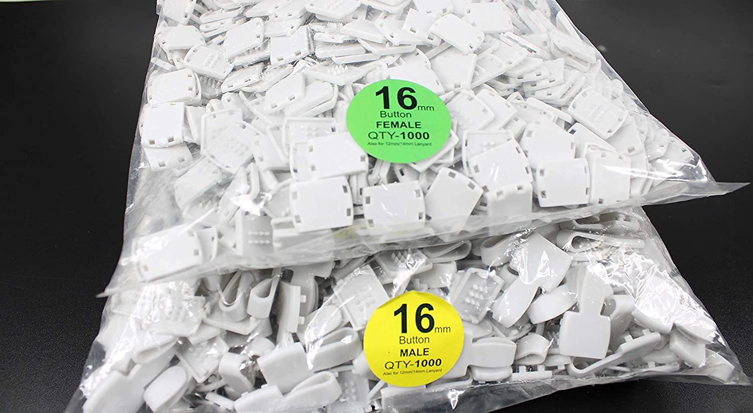 Sharma Cards White Color Plastic Button, Lanyard Attachment for ID Card (500pcs, 20 mm) 1