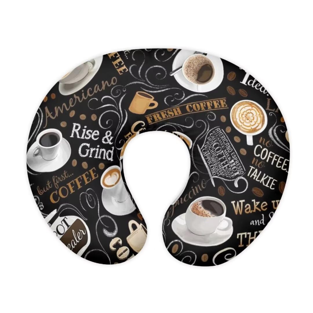 Jeiento Baby Nursing Pillow Covers Black Coffee Theme Newborn U-Shaped Breastfeeding Pillowcase Cushion Cover Propping Baby Snug Feeding Pillow Covers