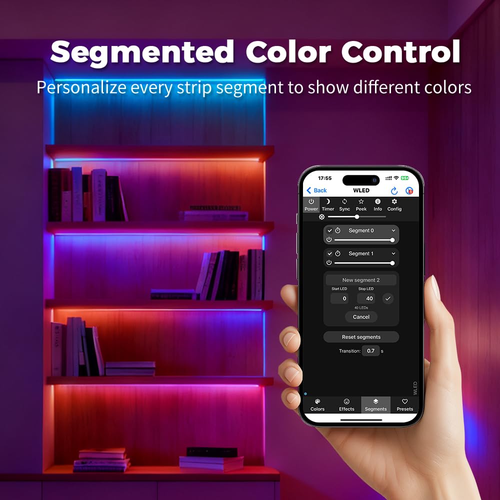 GLEDOPTO Controller LED avanzato a 4 canali, WiFi/Ethernet - 15A Max, con microfono audio e relè, compatibile con WLED per strisce LED RGB ICS WS2812B/WS2815 (bianco)