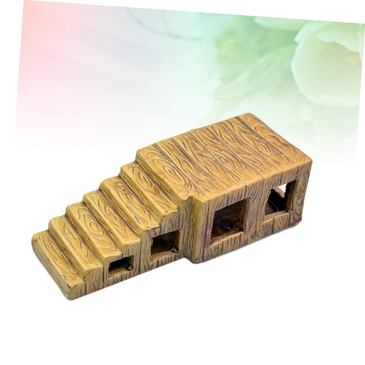 WOONEKY Plataforma de Cerámica para Tortugas Acuáticas Escalera, Decoracion Terrario Ecológica y Fácil de Limpiar para Peceras y Acuarios