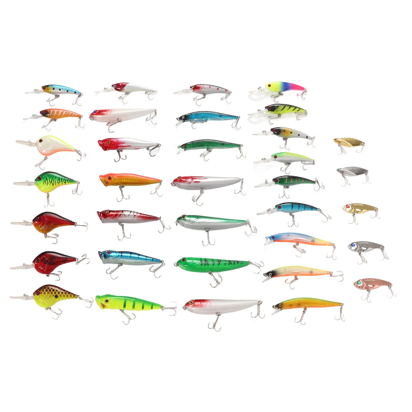 35 Stücke Simulation Harten Köder Gemischte Minnow Angelköder Kit Minnow Köder für Süßwasser Salzwasser Bootsangeln