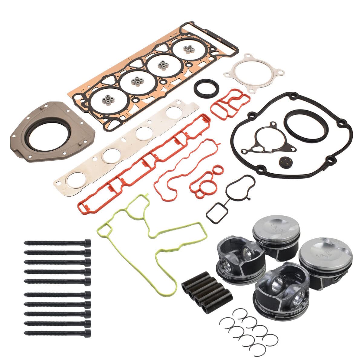 Kit Guarnizioni Pistone e Testa Compatibile con G0lf Trans-porter E0S A3 A4 2.0 TSI Ø23mm CAE CCZ CAW 06D103385D