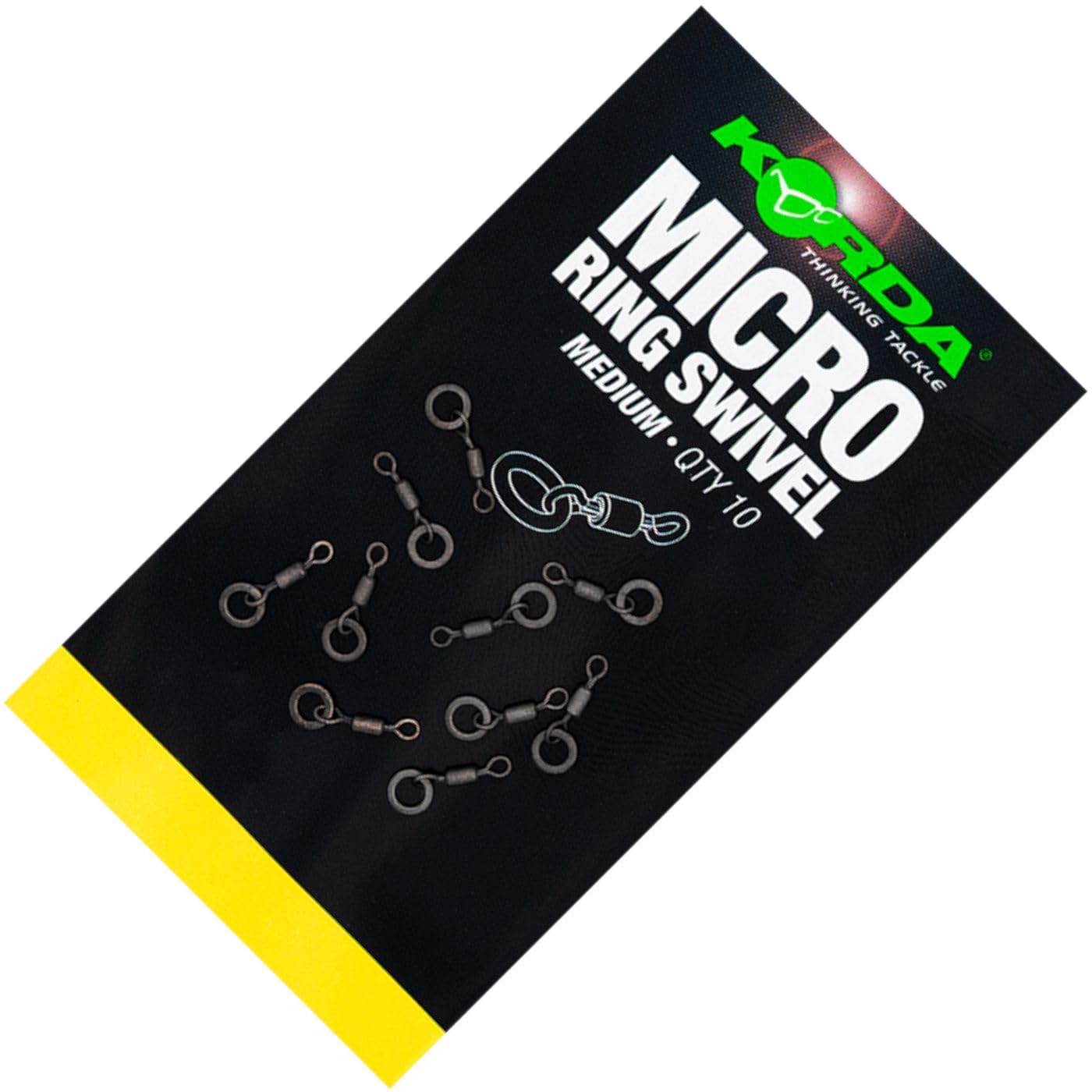 Korda Micro Ring Swivel (Medium, 10 Pack) for Carp Fishing Rigs, Anti-Glare Coated Component for Attaching Hookbaits to Blow-Back Rigs