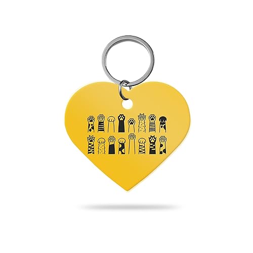 MACOS Engraved Personalised Heart Pet Tag for Dogs and Cats [Gold]