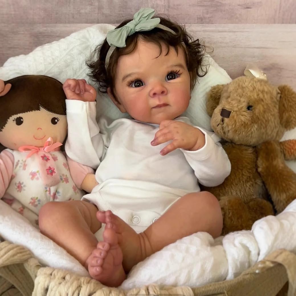 RXDOLL Realistyczne lalki Reborn silikonowe na całe ciało dziewczyna 45 cm prawdziwe życie Reborn lalka bobas wodoodporna życie jak lalki niemowlęce, które wyglądają jak prawdziwe silikonowe lalki dla