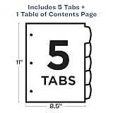 Avery® Table of Contents Dividers, 5-Tab, Multicolor, 1 Set – view 4