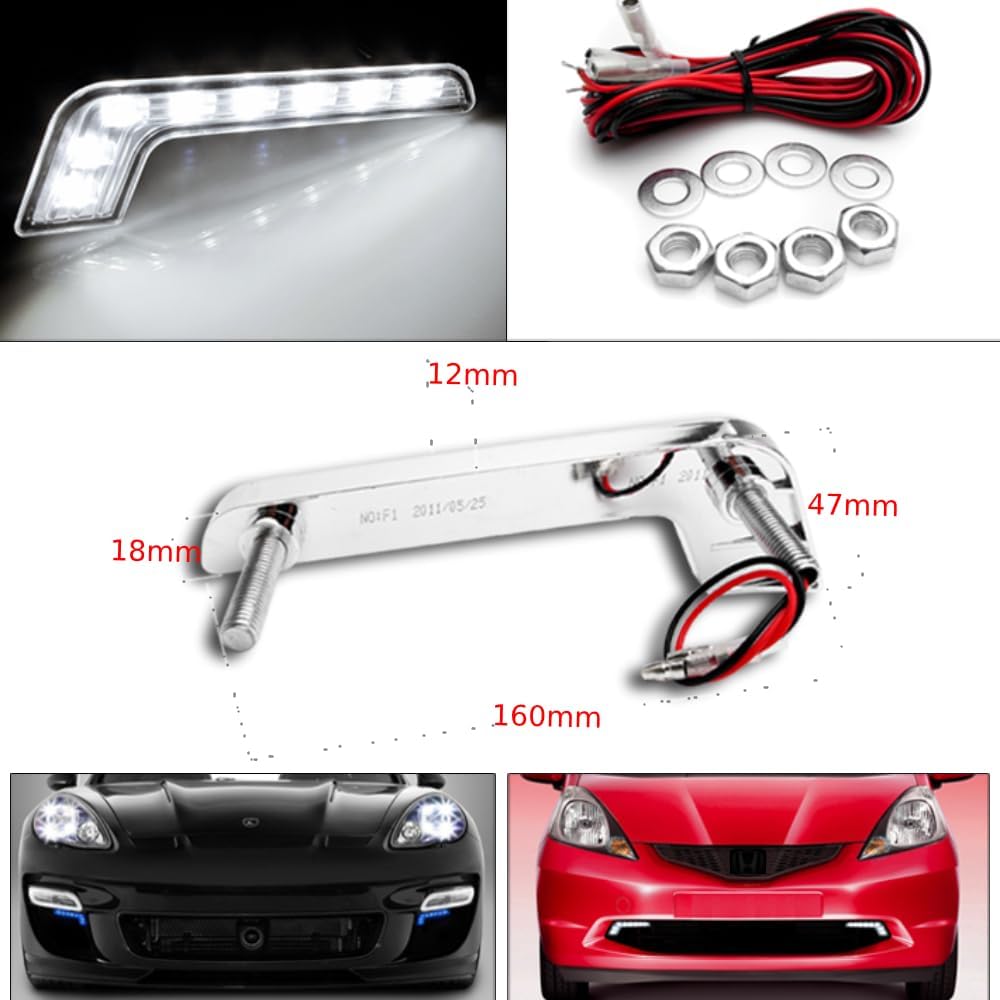 Replacement Headlights Headlamps Chrome w/6.25" White LED DRL Compatible with 2014-2015 Chevy Silverado 1500